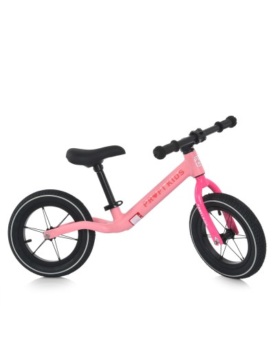 Велобіг «PROFI KIDS» на металевій рамі з гумовими колесми 12 дюймів з металевим ободом, рожево-малиновий