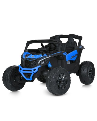 Джип р/к 2,4G з 4 моторами по 200 W на 1 акумуляторі 24V 7AH, зі шкіряним сидінням, синій