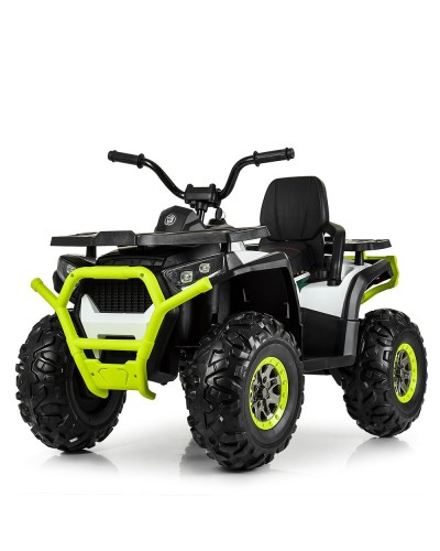 Квадроцикл р/к 2,4G з 2 моторами 35 W на 1 акумуляторі 12V 9AH зі світлом, звуком, MP3 та USB, біло-зелений