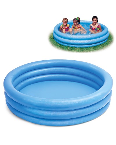 Басейн надувний «Кришталевий» 147х33 см з надувним дном на 3 кільця для дітей від 2 років, у коробці 24,5х9х23 см, ТМ Intex