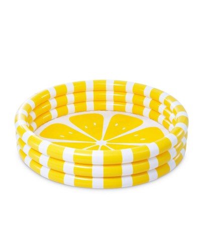 Басейн надувний «Лимон» 147х33 см на 3 кільця для дітей від 2 років, у коробці 24,5х9х23 см, ТМ Intex