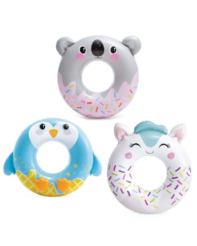 Коло надувне «Милі звірята» від 91 см з максимальним навантаженням до 40 кг, від 8 років, в асортименті, у коробці 24х2х15,5 см, ТМ Intex