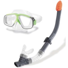 Набір для плавання: трубка та маска на регульованому ремінці 50-56 см, від 8 років, в асортименті, на планшетці 50х20 см, ТМ Intex