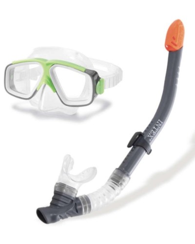 Набір для плавання: трубка та маска на регульованому ремінці 50-56 см, від 8 років, в асортименті, на планшетці 50х20 см, ТМ Intex