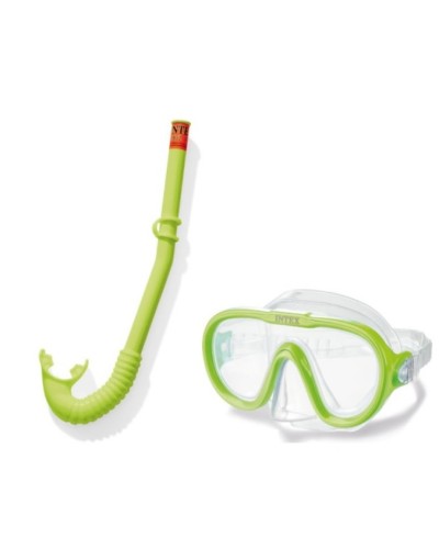 Набір для плавання: трубка та маска на регульованому ремінці 50-56 см, від 8 років, в асортименті, на планшетці 49х22 см, ТМ Intex