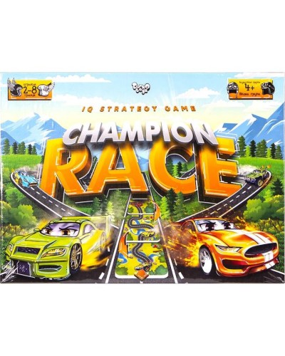 Гра настільна «Гонка Чемпіонів» розважальна з ігрового поля та 80 фішок, у корробці 36х25,5х4,5 см, ТМ Данко Тойс