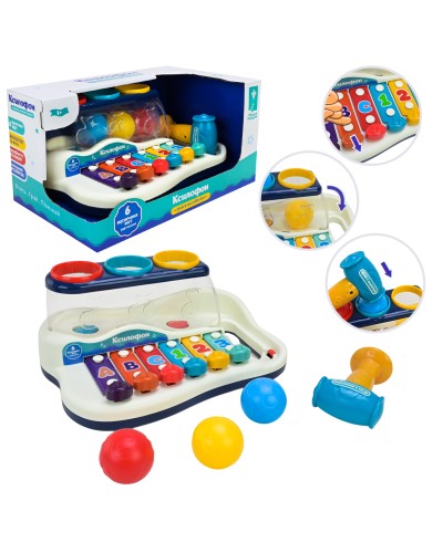 Ксилофон 25,5х16,5х11 см з молоточком та кульками, у коробці 29,5х18х15 см