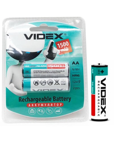 Акумуляторна батарея «VIDEX» R06/2bl 1500 mAh Ni-MH