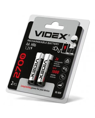 Акумуляторна батарея «VIDEX» R 06/2bl 2700 mAh Ni-MH