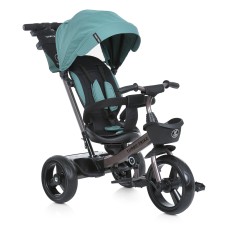Велосипед 3-колісний з колесами EVA, поворотним сидінням, гальмами, кошиком, сумкою, зелений
