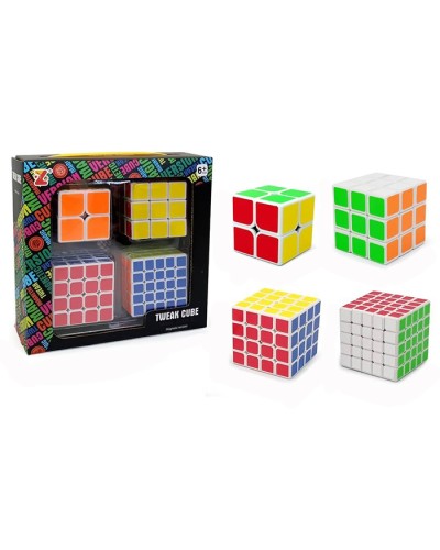 Ігровий набір з 4 кубиків 2х2-5 см, 3х3-5,7 см, 4х4-6 см, 5х5-6 см, у коробці 18,5х18х6,5 см.