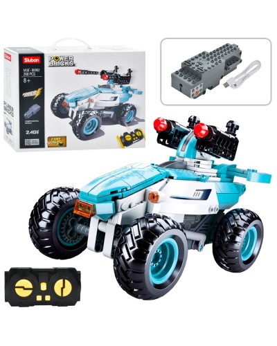 Конструктор «Позашляховик» 18 см на 268 деталей р/к на акумуляторі 2.4G з USB, стріляє, у коробці 38х28х10 см, SLUBAN