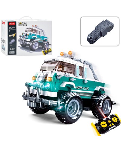 Конструктор «Машина» 20 см на 397 деталей р/к на акумуляторі 2.4G, у коробці 38х28,5х10 см, SLUBAN