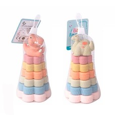 Пірамідка «Динозавр» 17 см на 6 кілець-пазлів, в асортименті, у сітці 9х22х9 см