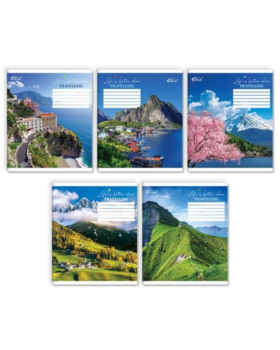 Зошит на 24 аркуші у клітинку «Подорожуй», №3525, ТМ Gold Brisk