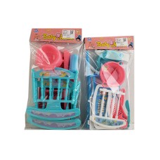 Ліжечко для ляльки та стілець для годування з аксесуарами, у пакеті 20х36х4 см