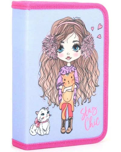 Пенал 14х4х20,5 см без клапана блакитний, ТМ Мандарин