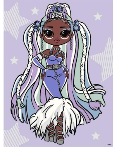 Картина за номерами «L.O.L. Surprise! O.M.G. Fashion show Lady Braids» зі стразами 30х40 см, ТМ Ідейка