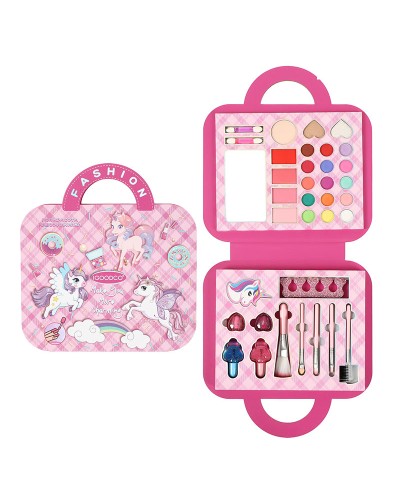 Дитяча косметика: палетка-сумочка, тіні для повік, помада, лак та аксесуари, у коробці: 25х15х2 см