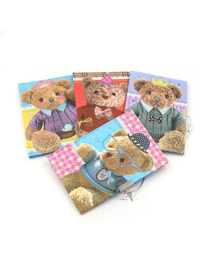 Блокнот «Ведмедик» 18.5x12.5 см на 40 аркушів у лінію на замочку, в асортименті, ТМ J.Otten