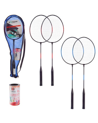 Бадмінтон: 2 ракетки по 62 см та 3 воланчика, в асортименті, у чохлі 21х2х65 см
