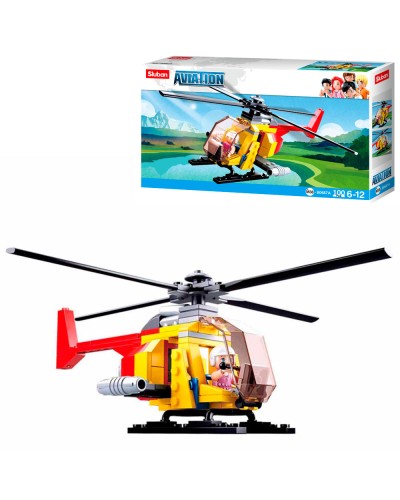 Конструктор «Вертоліт» на 100 деталей з фігуркою, у коробці 23,5х14х4,5 см, SLUBAN
