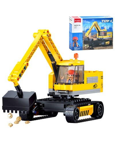 Конструктор «Екскаватор» на 152 деталі з фігуркою, у коробці 28,5х24х5,5 см, SLUBAN