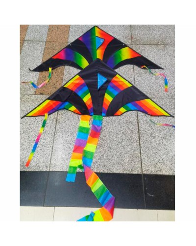 Повітряний змій «Веселка» 110х 55 см з хвостом 95 см, в асортименті, у пакеті 8х78х1 см