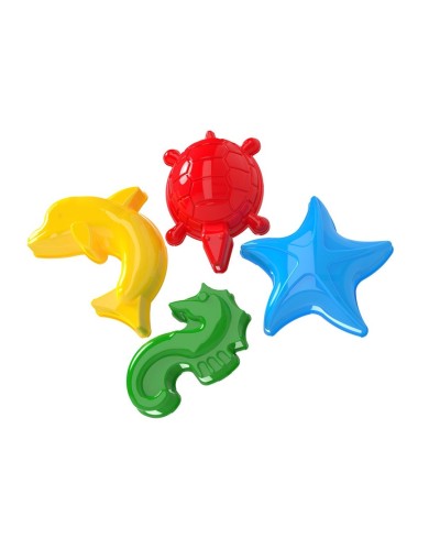 Набір формочок для піску з 4 предметів, у сітці 11х11х8 см, ТМ Технок