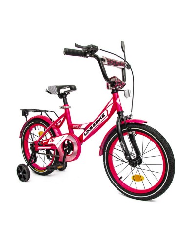 Велосипед «Like2bike Sky» 2-колісний з колесами 16 дюймів зі сталевою рамою, дзвінком, ручним гальмом, рожевий