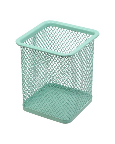 Підставка для ручок «PASTEL» квадратна металева, м'ятна, ТМ Buromax