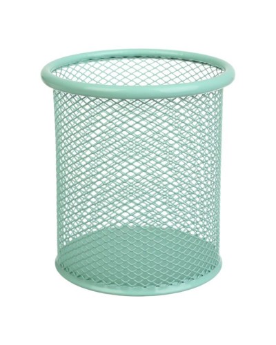 Підставка для ручок «PASTEL» квадратна металева, блакитна, ТМ Buromax