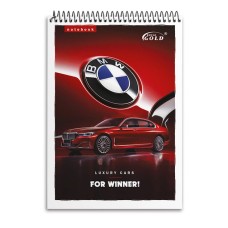 Блокнот А6 на 48 аркушів у клітинку на спіралі зверху з картоною обкладинкою, №6771, ТМ Gold Brisk