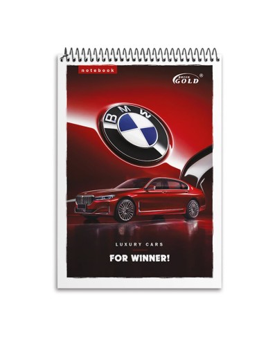 Блокнот А6 на 48 аркушів у клітинку на спіралі зверху з картоною обкладинкою, №6771, ТМ Gold Brisk