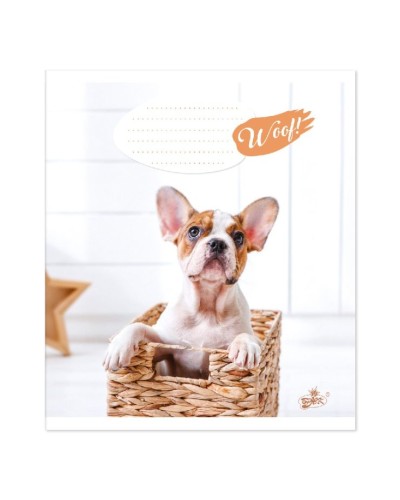 Зошит на 12 аркушів у клітинку «Маленькі цуценята» №2528, ТМ Brisk