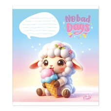 Зошит на 12 аркушів у косу лінію «Милі звірятка» №2546, ТМ Brisk