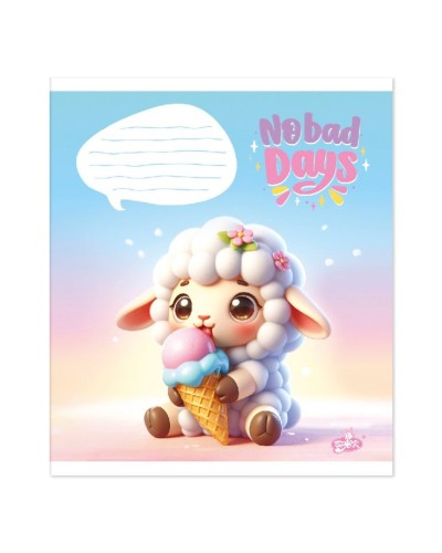 Зошит на 12 аркушів у косу лінію «Милі звірятка» №2546, ТМ Brisk