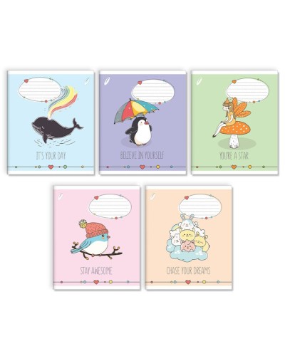 Зошит на 12 аркушів у клітинку «Безтурботність» №0112, Пір'їнка