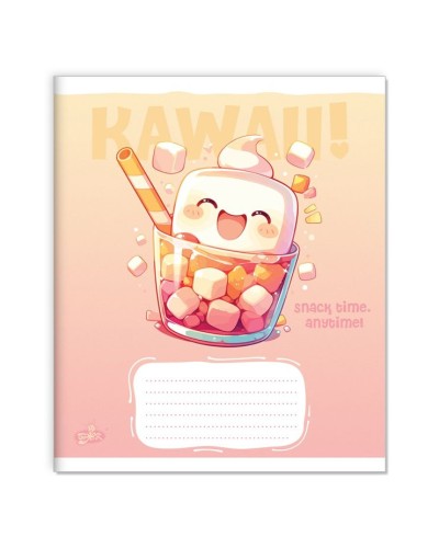 Зошит на 12 аркушів у лінію «Кавайні смаколики» №2550, ТМ Brisk