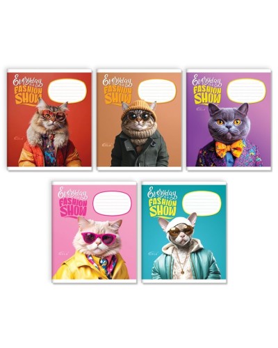 Зошит на 24 аркуші у клітинку «Модний лук», №3526, ТМ Gold Brisk