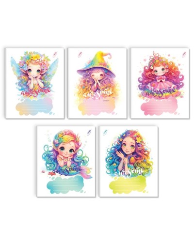 Зошит на 12 аркушів у клітинку «Кольоровий малюнок» № 0157, Пір'їнка