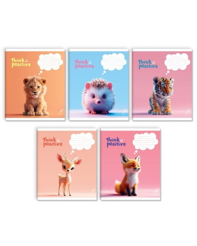 Зошит на 12 аркушів у клітинку «Милий погляд» № 0164, Пір'їнка