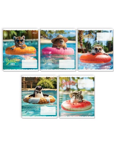 Зошит на 12 аркушів у клітинку «Літо», №3504, ТМ Gold Brisk