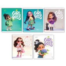 Зошит на 18 аркушів у клітинку «Дівчинка босс», №3518, ТМ Gold Brisk