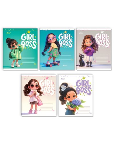 Зошит на 18 аркушів у клітинку «Дівчинка босс», №3518, ТМ Gold Brisk