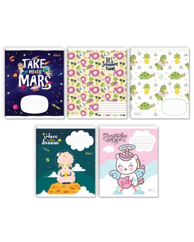 Зошит на 18 аркушів у лінію «Мікс 2», №3521, ТМ Gold Brisk