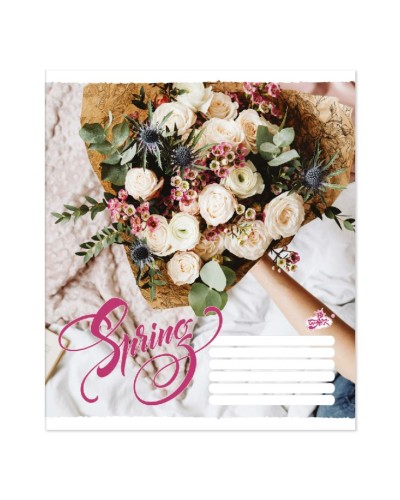 Зошит на 48 аркушів у клітинку «Весняний букет» №2601, ТМ Brisk