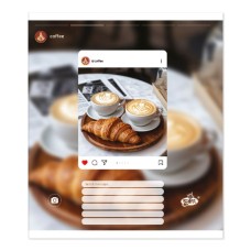 Зошит на 48 аркушів у клітинку «Час на каву» №2606, ТМ Brisk