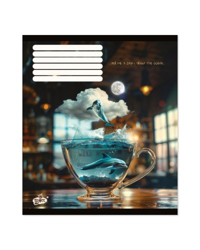 Зошит на 48 аркушів у клітинку «Чарівна чашка» №2607, ТМ Brisk