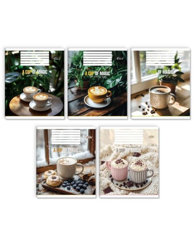 Зошит на 60 аркушів у клітинку «Чашка магії», №3539, ТМ Gold Brisk